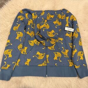 Amazon Essentials Kids Blue Jacket with Yellow Leopard Print